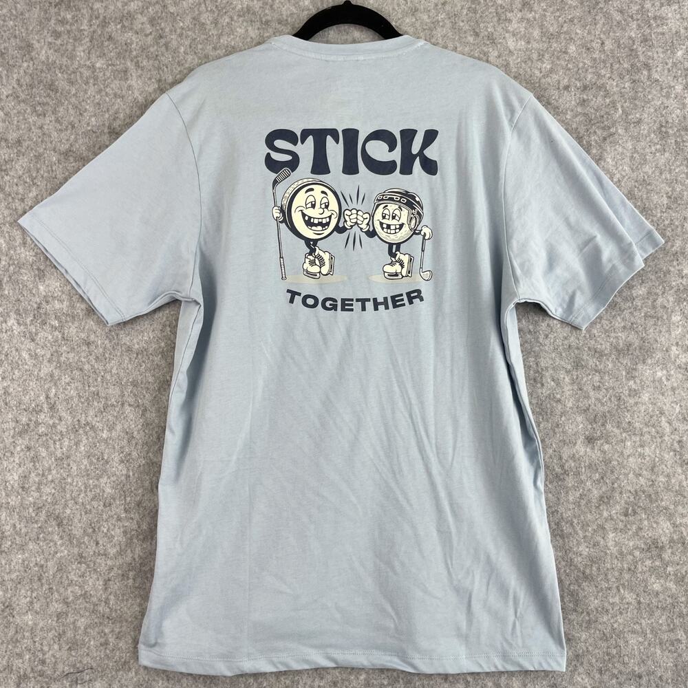 Swannies Golf Stick Together‎ Tee Shirt Mens Large Blue Crewneck Graphics NEW
